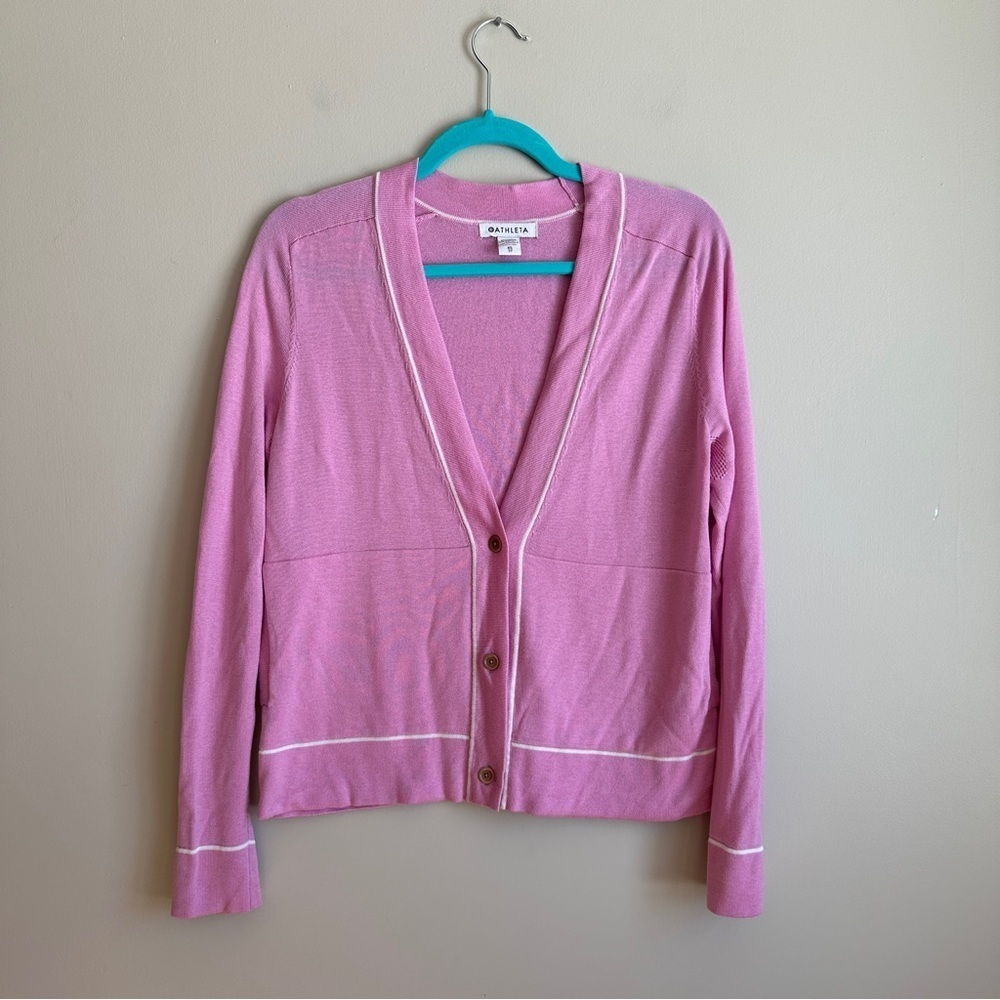 Athleta Pink Lightweight Button Cardigan XS